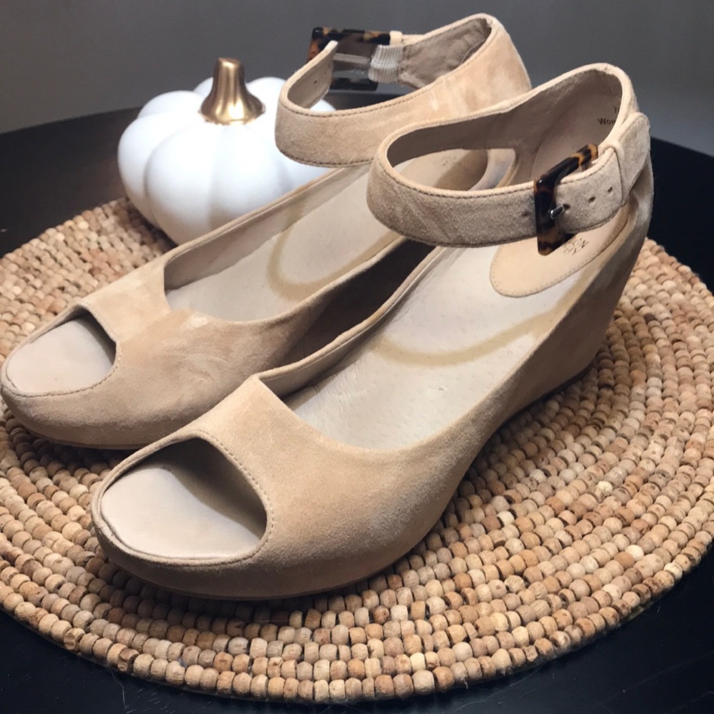 🎁Johnston & Murphy Suede Wedge Sandal SZ 8.5